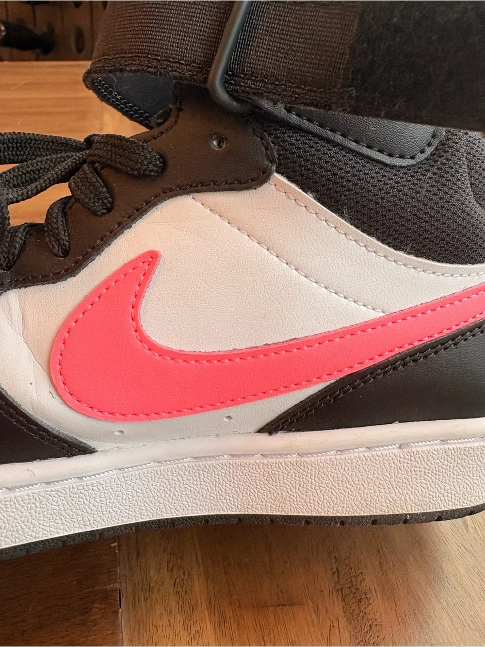 Nike Court Borough Mid 2 Sneakers in Black, White & Hot Pink